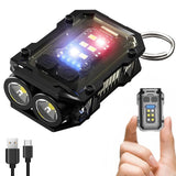8 Modes Waterproof Mini Keychain Flashlight Magnet USB C Rechargeable EDC 800 High Lumens LED&COB Portable Clip on Flashlights Aimak Store