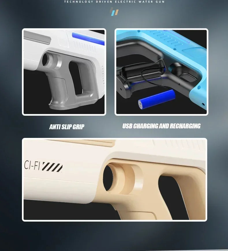 Summer Electric Water Guns Powerful Squirt Automatic Water Suction Water Blasters Outdoor Beach Toys for Boys Children Gift Aimak Store