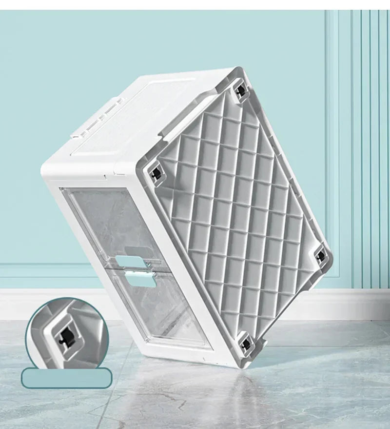 Foldable Storage Box Large Capacity Sundries PP Organizer Bedroom Transparent Stackable Toy Snacks Sorting Bin Closet Organizer Aimak Store