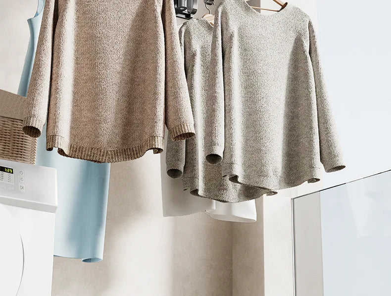 Foldable No Drill Wall Mounted Clothes Drying Rack, Indoor Outdoor Retractable Hanger, Space-Saving Design for Balcony Aimak Store