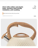New Beige Hammer Pattern Whistle Kettle, Tea Coffee Kettle, European and American Kitchen Utensils, Flat-bottomed Whistle Pot 3L Aimak Store