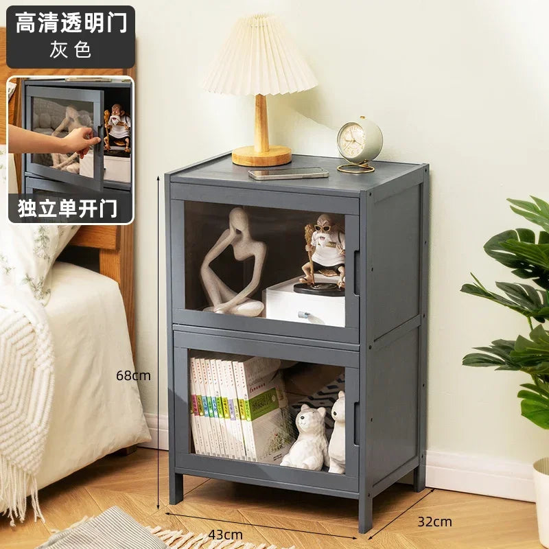 Modern Simple Storage Small Night Stand Household Bedside Table Solid Wood Bedchamber Large Capacity Home Furniture Aimak Store