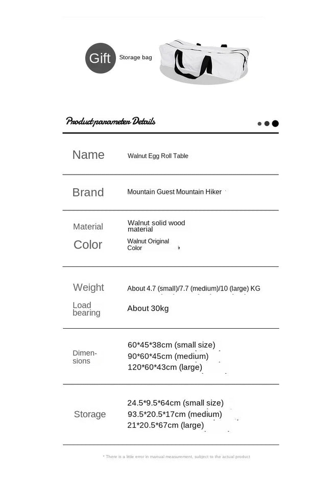 DZ Solid Wood Chicken Roll Table Kutuo Outdoor Folding Table Camping Table Beech Solid Wood Large Log Camping Chicken Roll Table Aimak Store