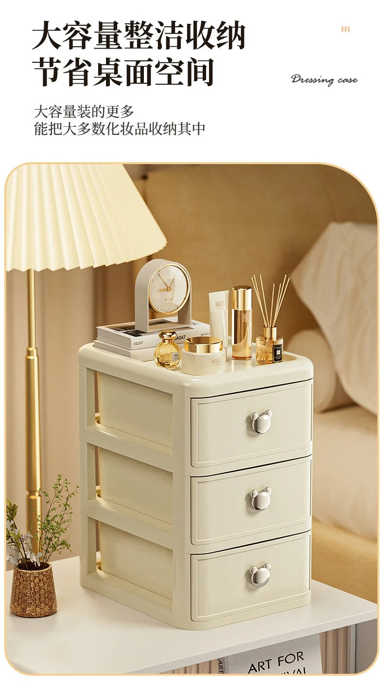 Stackable Desktop Storage Box with Dustproof Drawer Office Desk Storage Box Cosmetic Box Stationery Supplies Debris Storage Rack