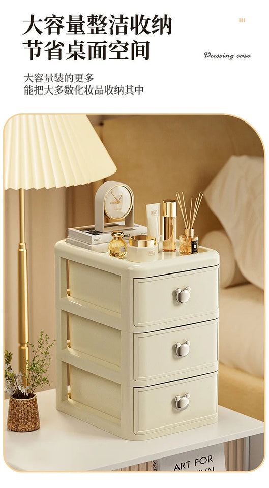 Stackable Desktop Storage Box with Dustproof Drawer Office Desk Storage Box Cosmetic Box Stationery Supplies Debris Storage Rack Aimak Store