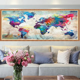 Modern Abstract World Map Wall Art Painting Porch Murals Poster Wall Picture Decorative Picture Home Decoration Aimak Store
