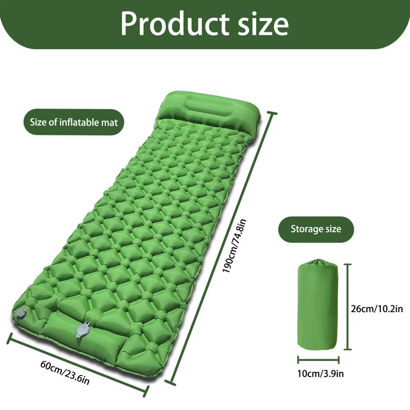 Picnic Mat Ultralight Self-inflating Air Mattress Thicken Sleeping Pad Splicing Inflatable Bed Beach Camping Tent Air Cushion Aimak Store