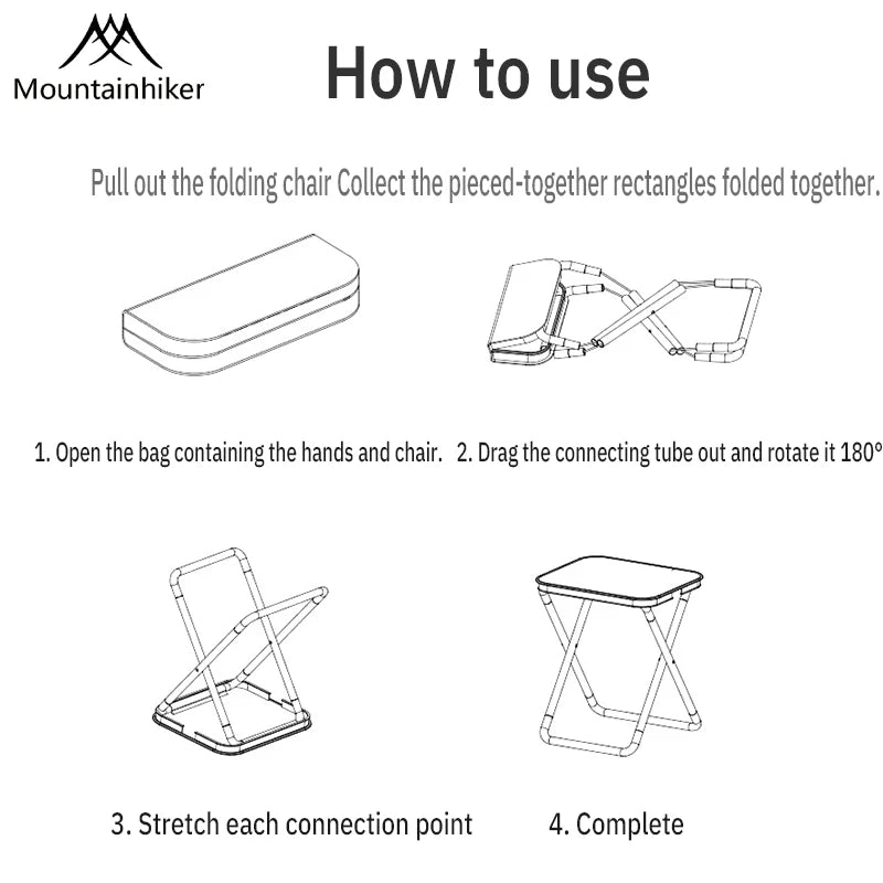 Mountainhiker camping portable folding stool ultra-light aluminum alloy storage chair mini fishing chair picnic light furniture Aimak Store