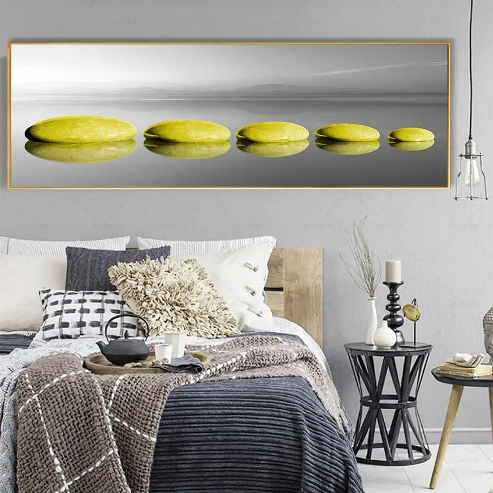 Modern, Minimalist, Wall Art, Landscape Seaside Goldenwood Bridge, Canvas Print Poster, Home Living Room Backdrop Decoration Aimak Store