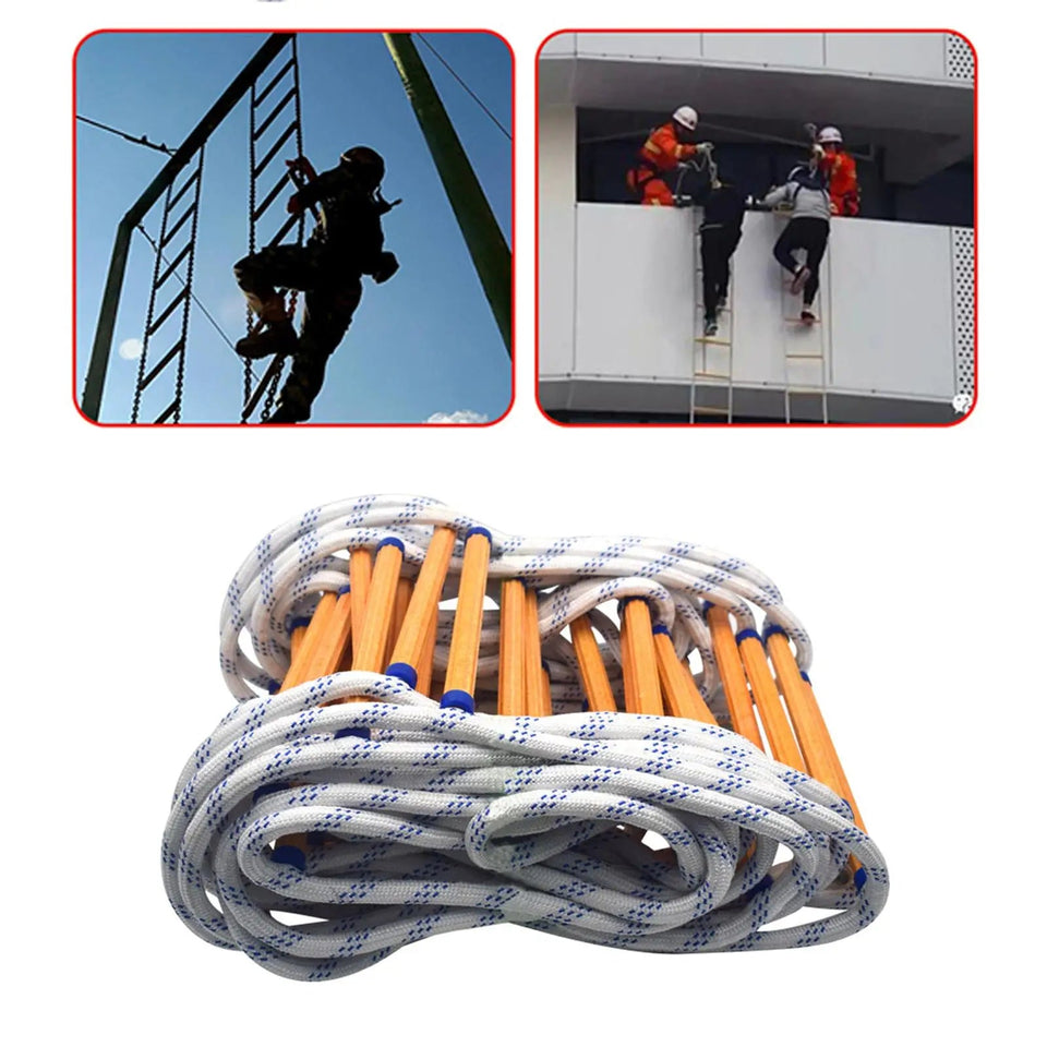 Emergency Escape Ladder Rope Portable Fast to Deploy Flame Resistant Aimak Store