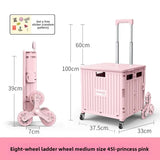 Folding Supermarket Shopping Hand Cart Trolley Convenient Stair Climber Foldable Cart with Wheels for Groceries Outdoor Camping Aimak Store