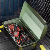 DELIXI Thicked Iron Tool Box Multi-functional Hard Case Industrial Tools Storage Box Household Car Hand-held Steel Storage Box Aimak Store
