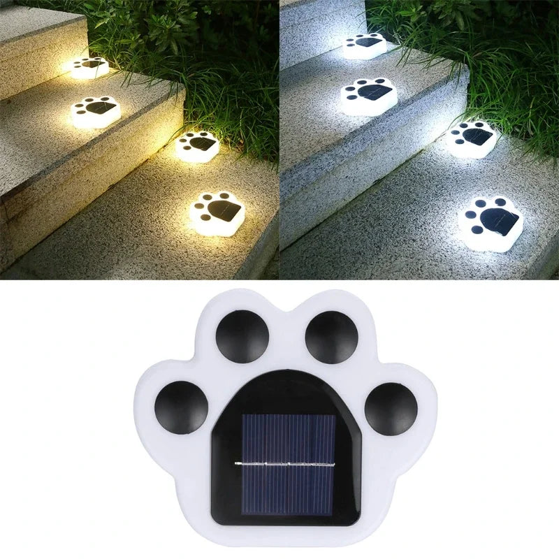 Outdoor Solar Powered Garden Cat Paw Lawn Lights Solar Cute Cat Paw Ground Lamps LED Cat Paw Scene Light Landscape Light Aimak Store