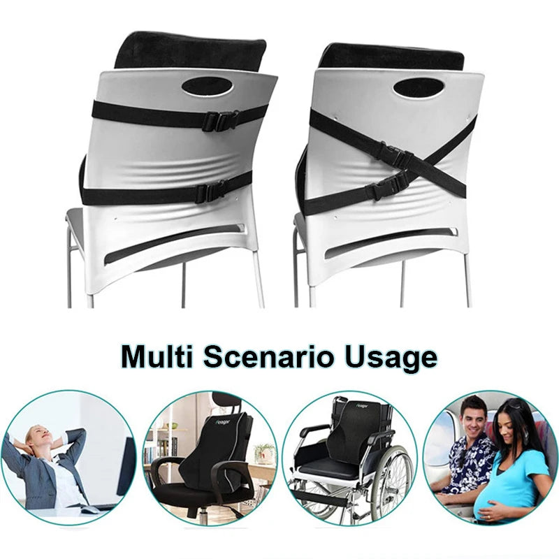 Lumbar Support Pillow Memory Foam Car Seat Waist Cushion Relieve Back Pain Soft and Comfortable For Office Home Car Aimak Store