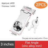 No Punching Three-fold Drawer Two-fold Lock Plate Buckle 90°180° Installation Wooden Door Sliding Door Wardrobe File Cabinet Aimak Store