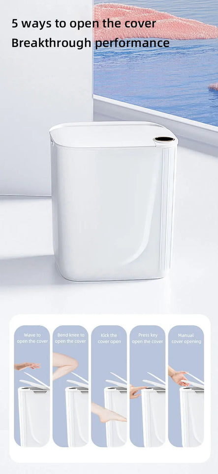 20L Smart Sensor Trash Can With Display Type-C Recharging Automatic Wastebin For Bathroom Kitchen Toilet Wastebasket Smart home Aimak Store