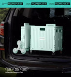 Folding Supermarket Shopping Hand Cart Trolley Convenient Stair Climber Foldable Cart with Wheels for Groceries Outdoor Camping Aimak Store