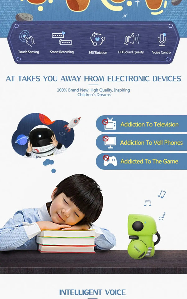 Toy Robot Intelligent Robots Russian & English & Spanish Version Voice & Touch control Toys Interactive Educational RC Robot Aimak Store