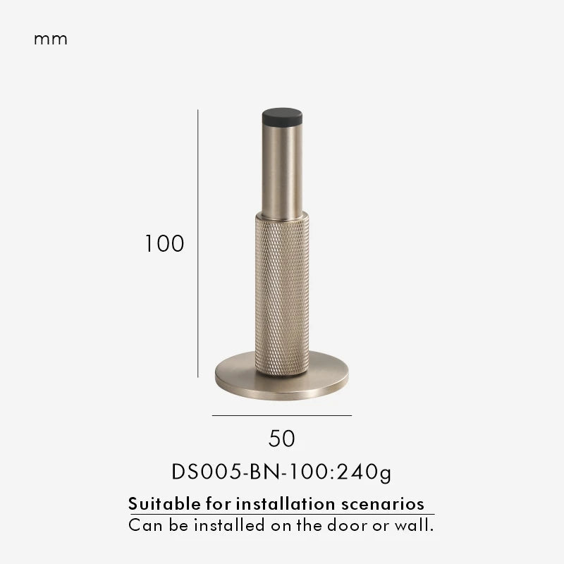 Nurlin Brass  Knurled Door Stops Bathroom Door Room Stopper Heavy Duty Floor Wall Mount Bumper Door Holder Catch Antique Brass Aimak Store