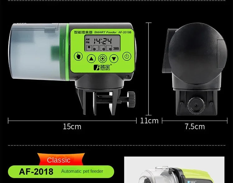 Cool Automatic Fish Feeder Digital Fish Tank Aquarium Electrical Plastic Timer Feeder Food Feeding Dispenser Tool Fish Feeder Aimak Store