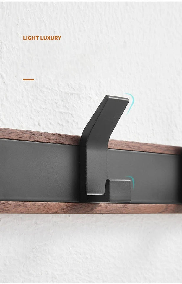 Walnut Coat Wall Hook Wall Hanging Coat Rack for Bathroom Kitchen Bedroom Hallway Wall Hooks Coat Clothes Holder Aimak Store