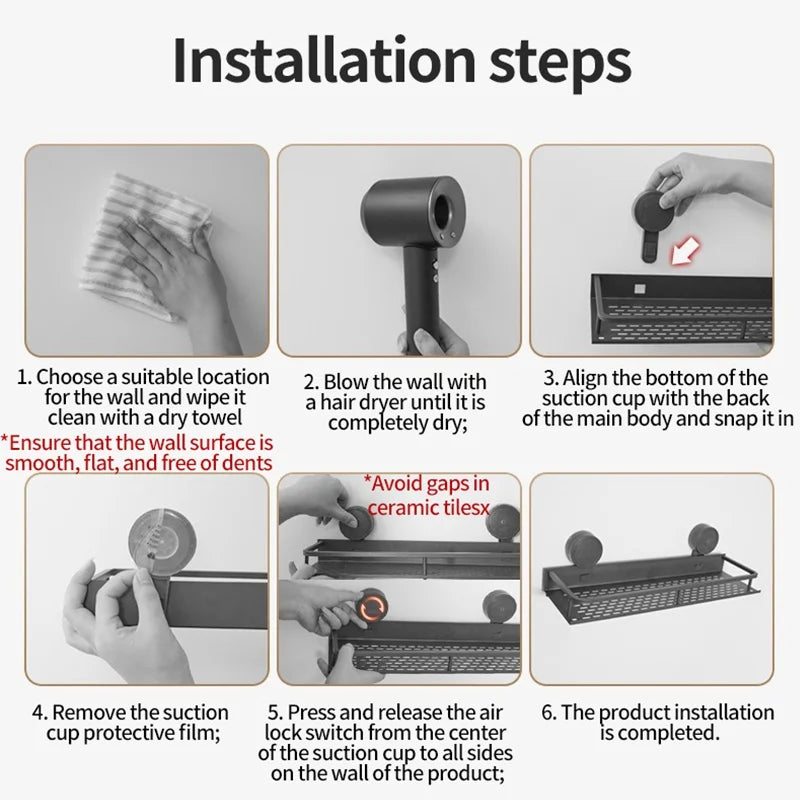 No Need To Drill Suction Cup Wall-mounted Suction Cup Mop Clip, Bathroom Mop Storage Rack, Bathroom Household Strong Mop Hook Aimak Store