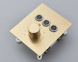 Black Thermostatic Bathroom Shower Faucet Set Remote LED Rainfall Head Faucets Crane 3 Way Concealed Embedded Hot Cold Mixer Tap Aimak Store