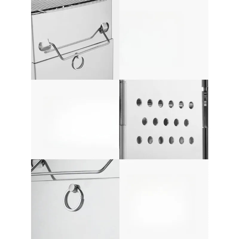 1pcs Outdoor Foldable Fire Stove Stainless Steel Grill Collapsible Camping BBQ Grill Portable Lightweight Easy To Carry Perfect Aimak Store