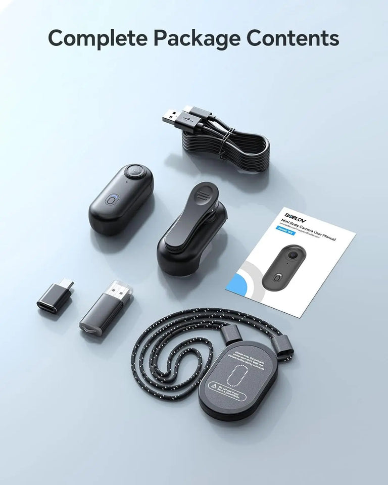 BOBLOV Wearable Cam Mini Body Camera W4 2K 360°Rotatable Clip & Magnetic Clip 2H Recording for Traveling Bike Cameras Aimak Store