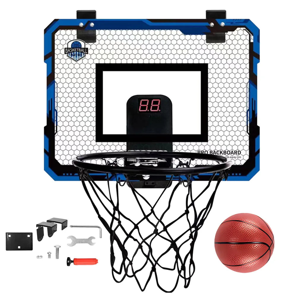 Kids Mini Basketball Hoop With Electronic Scoreboard Ball Sport Backboard Outdoor Indoor Excersise Accessory Funny Game Toys