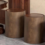 Wood Grain Bathroom Garbage Can With Swing Top Lid Large Capacity Rotating Design Detachable Waste Bin Dustbin Aimak Store