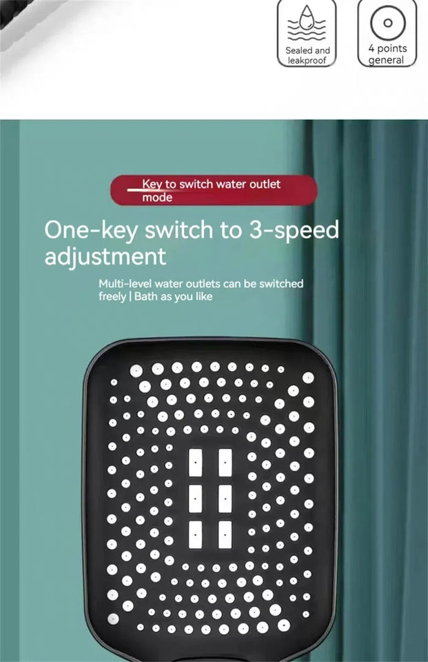 Adjustable Shower Head 3 Mode Rainfall Shower Large Flow Showerhead High Pressure Water Saving Shower Mixer Bathroom Accessories Aimak Store