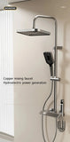Piano Keys Shower System Set Bathroom Shower Set Gray Black Bathtub Hot and Cold Shower Faucet LED Digital Copper Tap Shower Set Aimak Store