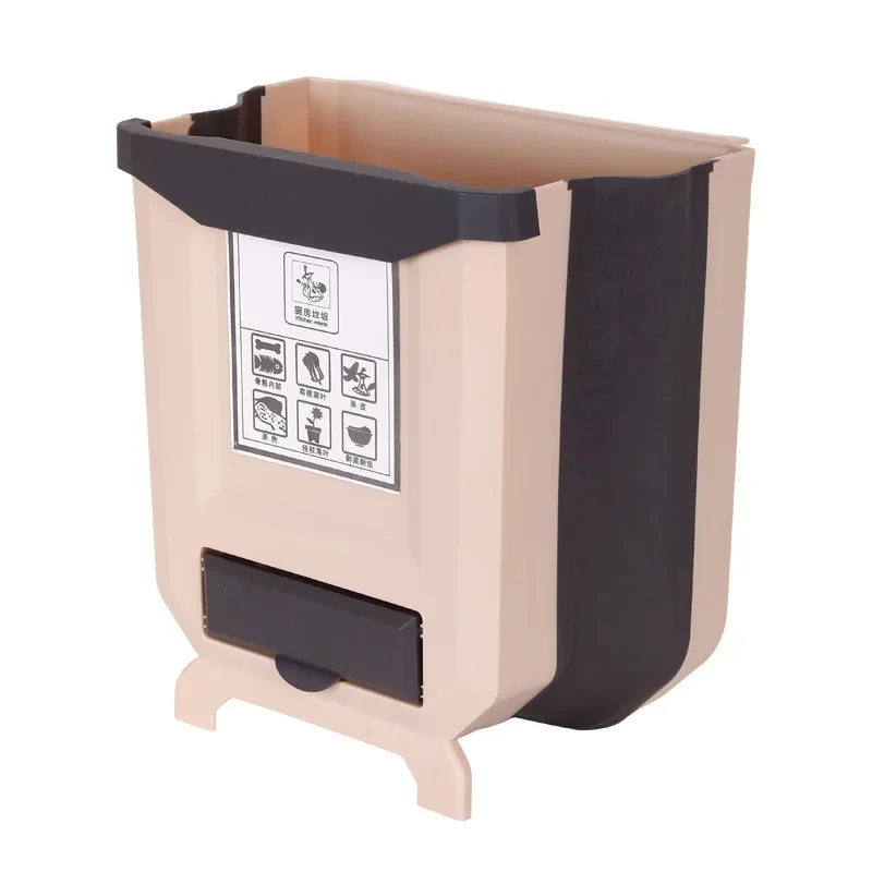 Wall Mounted Hanging Cabinet Rubbish Waste Bin Container Folding Kitchen Trash Can Garbage Storage Box Bags Aimak Store