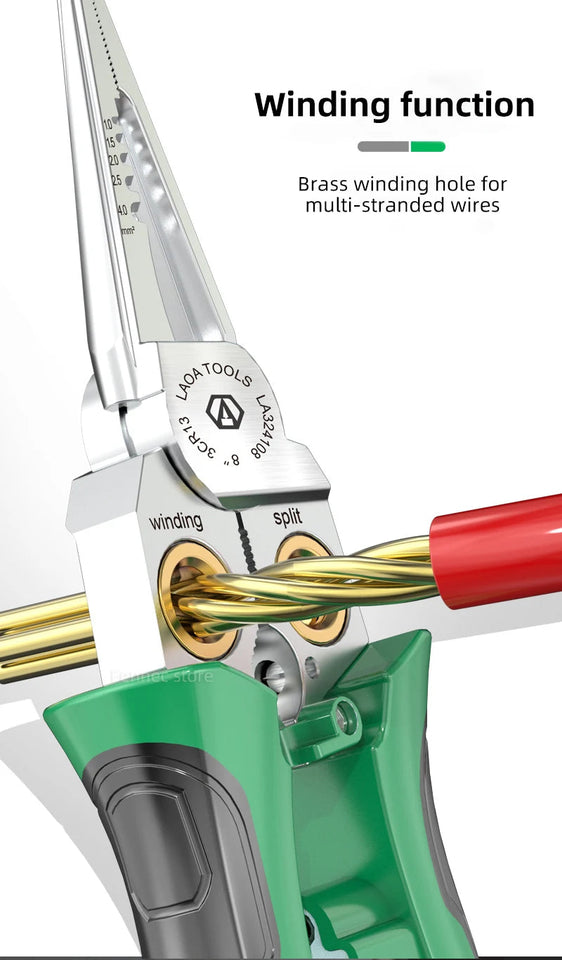 LAOA 8-In-1 Stainless Steel Multifunctional Wire Stripping Pliers LA324107 LA324108 Electric Measuring and Electricians Aimak Store