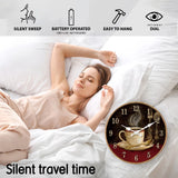 Retro Coffee Cup Pattern Wooden Wall Clock Living Room Bedroom Kitchen Home Decoration Wall Clock Silent Quartz Clock Holiday Gift 11.2inch Inches 15.6inch Inches (Without Battery) Aimak Store