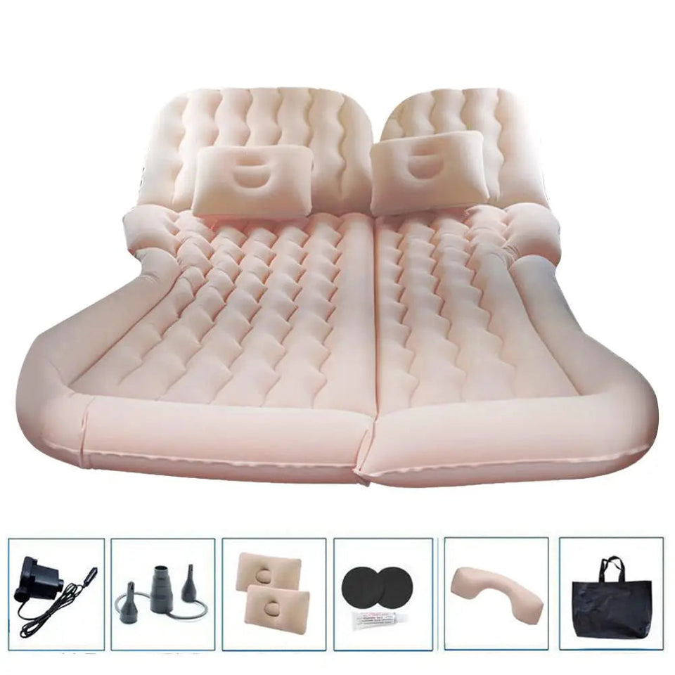 68.9*51.2in Portable Car Inflatable Camping Mattress With Pillows Air Pump Auto Air Bed Mattress SUV Sleeping Pad Tools Aimak Store