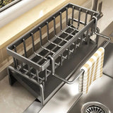 Kitchen Sink Drain Rack Organizer ABS Plastic Self-draining Sink Shelf Soap Sponge Holder Dishcloth Towel Rack filter basket Aimak Store