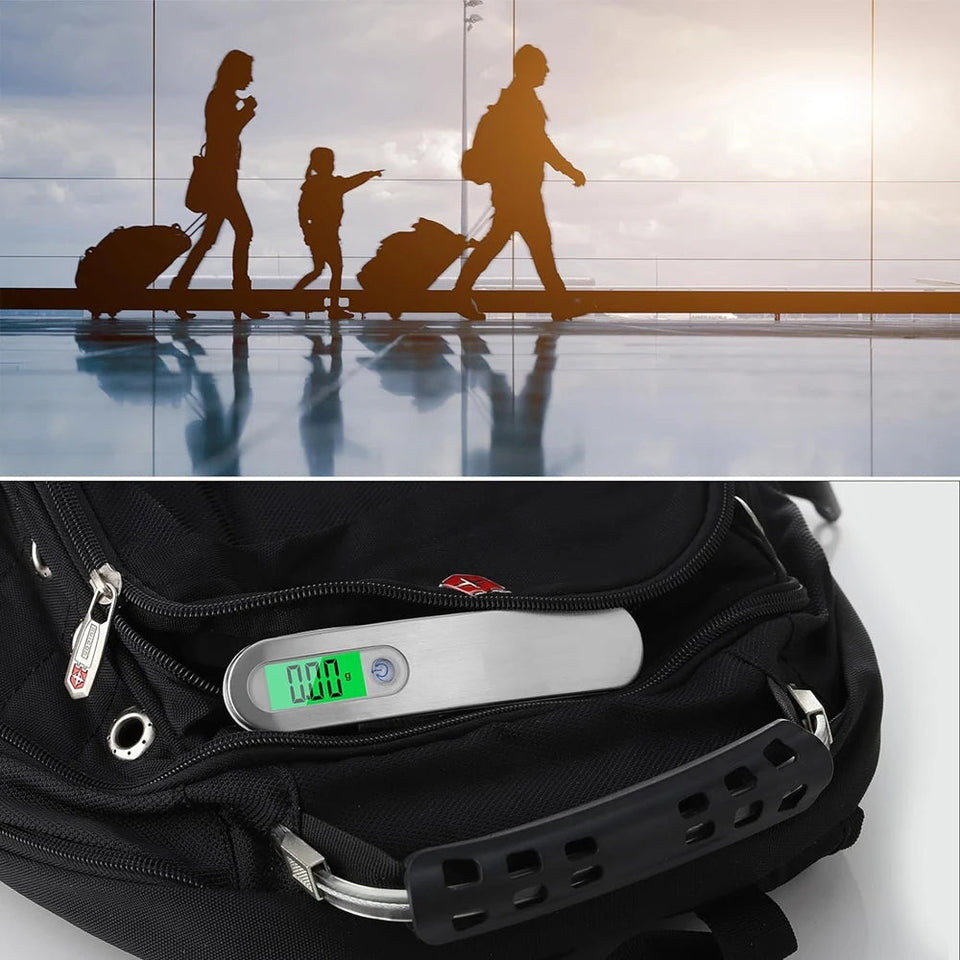 110lb/50kg Portable Electronic Hand Luggage Scale LCD Digital Display Balance Scale Suitcase Travel Weighs Baggage Weight Tool Aimak Store