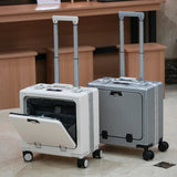 New Front Opening Lid Suitcase Multifunctional Mini Luggage Aluminium Frame 18/20 Boarding Box Trolley Case Cabin Bag Aimak Store