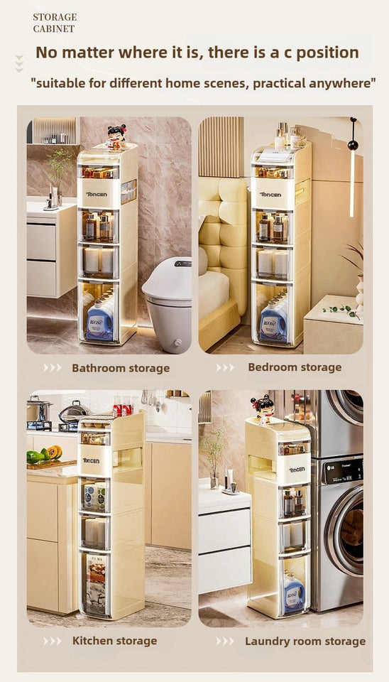 Bathroom crevice wardrobe storage cabinet, bathroom shelf, bathroom toilet storage cabinet, toilet side storage cabinet Aimak Store