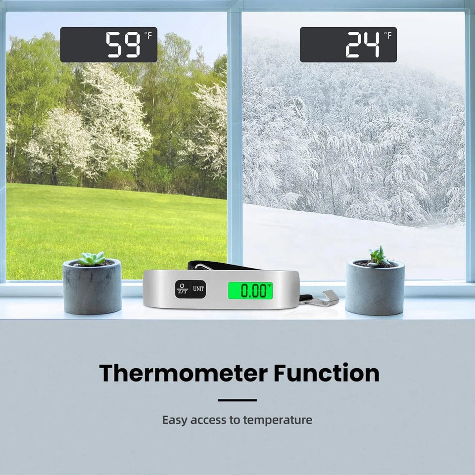 110lb/50kg Portable Electronic Hand Luggage Scale LCD Digital Display Balance Scale Suitcase Travel Weighs Baggage Weight Tool Aimak Store