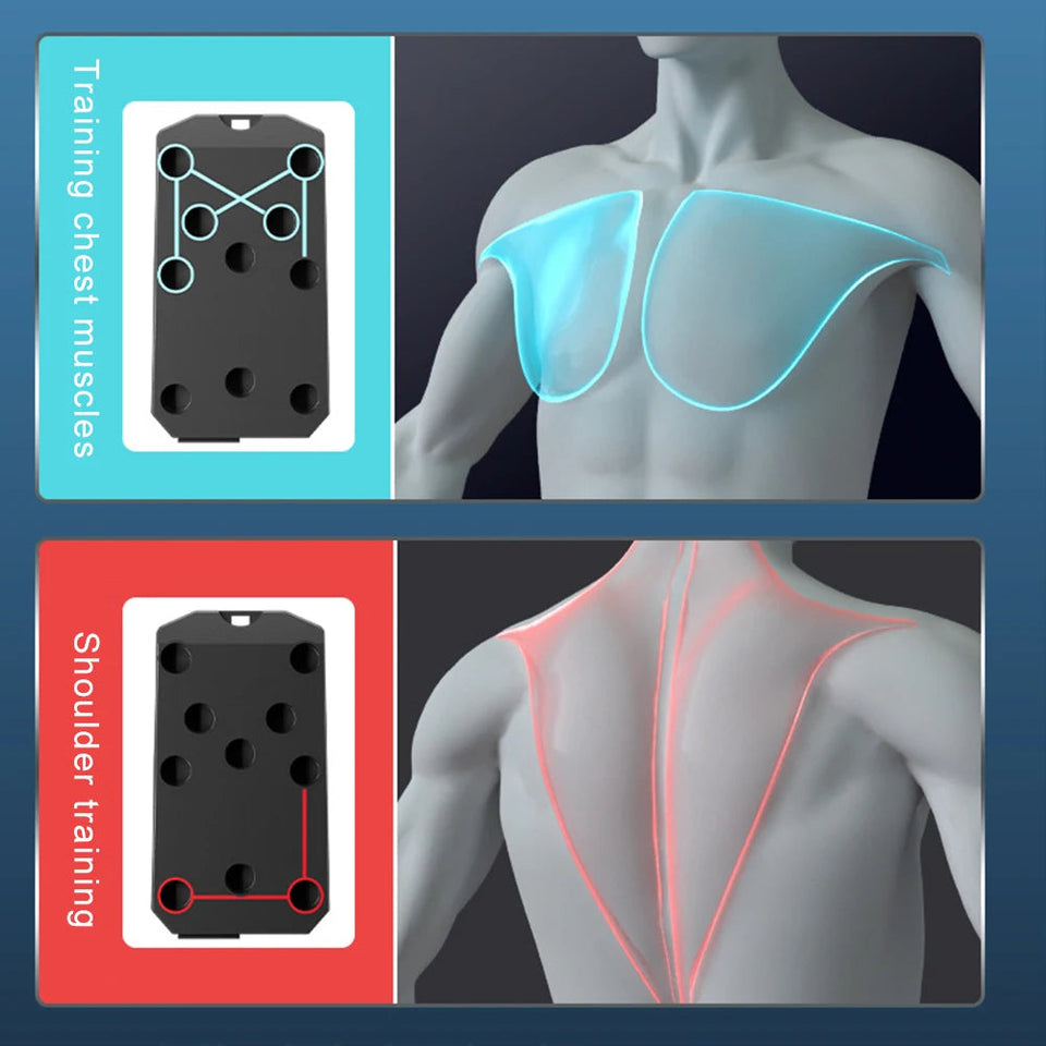 Folding Push-up Board Portable Fitness Equipment Multi-Functional Abdominal Enhancement Support Heavy Duty Non Slip for Home Gym Aimak Store