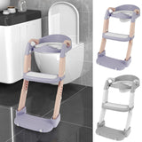 Children's Toilet Seat Stairway Adjustable Baby Toilet Folding Stand Step Stool Toilet Seat Ring with Nonslip Pad for Boys Girls Aimak Store