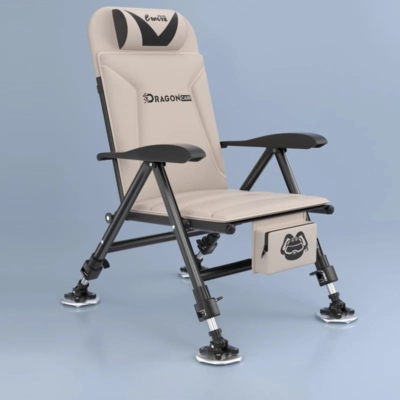 Ultralight European Folding Lounge Chair Fishing All-Terrain Portable Recliner Infinite Height Adjustment Ergo Wide Seat Comfort Aimak Store