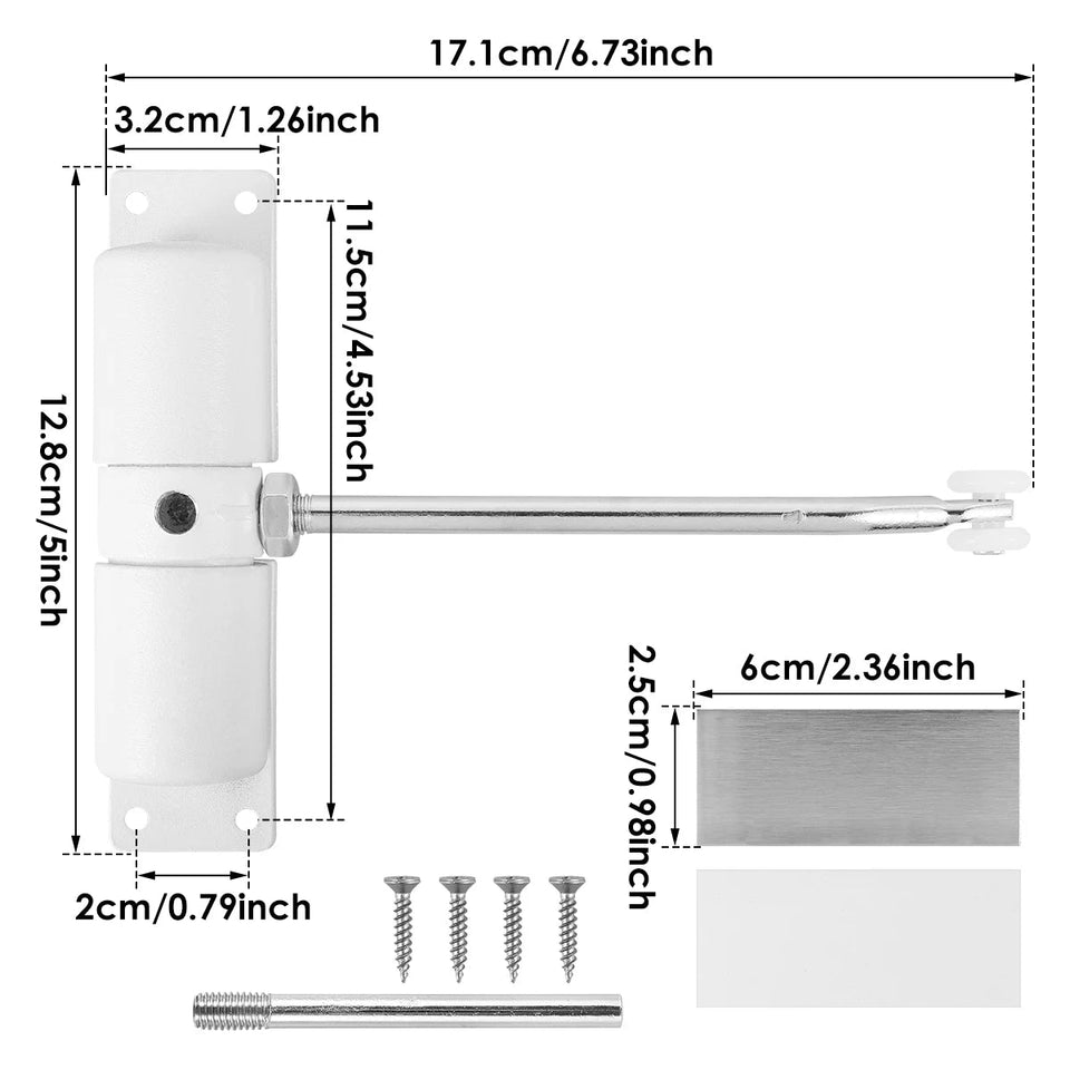 Automatic Door Closer Metal Adjustable Heavy Duty Safety Spring Silenciar Durable Convert Hinged Door Interior Exterior Aimak Store