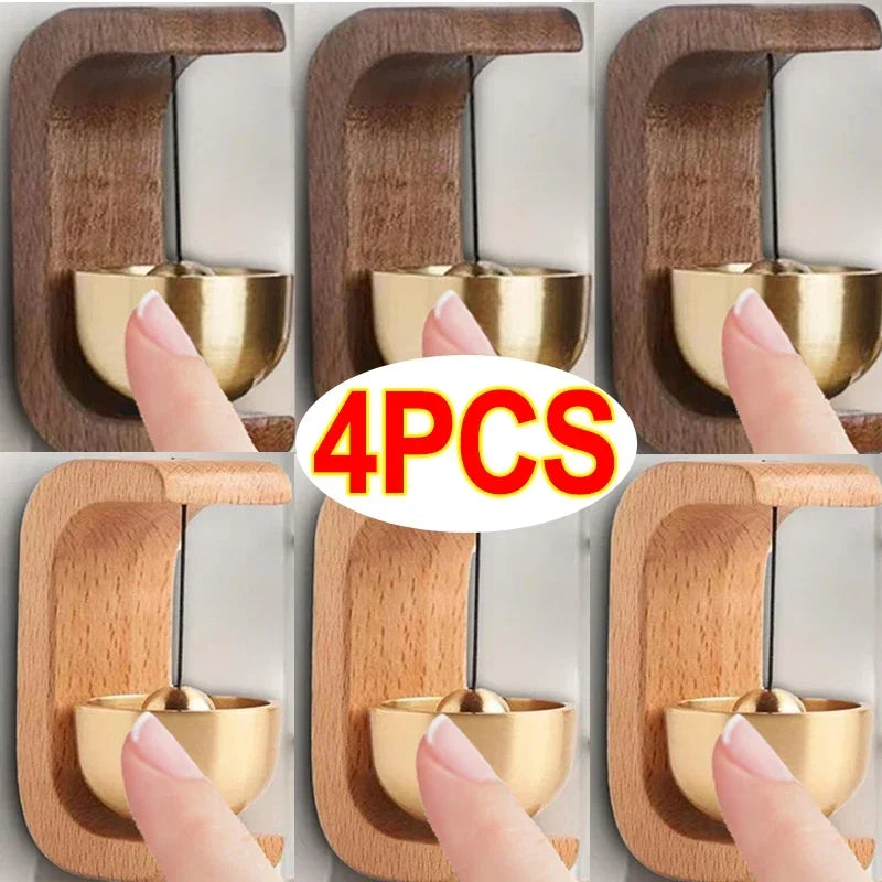 Brass Wind Chimes Wireless Doorbell Solid Wooden Doorbell Magnetic  Wireless Jingle Bell Entrance Door Bell Pendant Home Decor Aimak Store