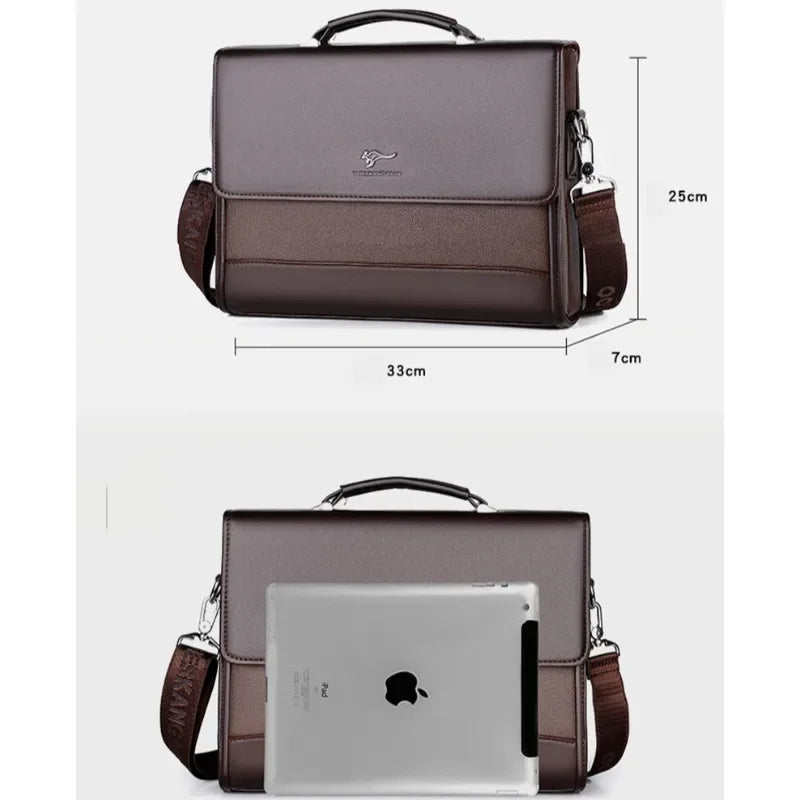 Square Side Crossbody Bag Document Leather Executives Briefcases for Men Designer Business Tote Bag Wallet Shoulder Handbag Aimak Store