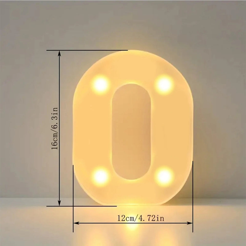 1pc White Decorative Led Light Up 6.3'' Number Letters Sign Night Lights Marquee For Home Wedding Party Birthday Christmas Decor Aimak Store