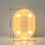 1pc White Decorative Led Light Up 6.3'' Number Letters Sign Night Lights Marquee For Home Wedding Party Birthday Christmas Decor Aimak Store